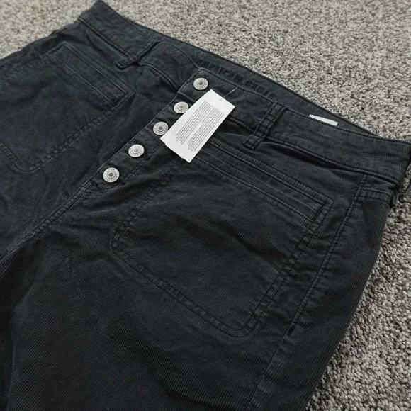 NEW American Eagle Jeans Womens 16 Blue Gray Corduroy Hi Rise Flare Flex Stretch - Picture 2 of 14